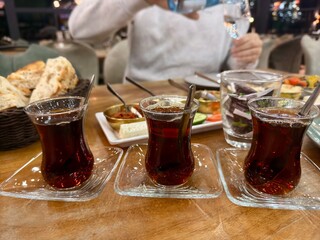 glass of Turkish tea 