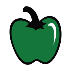 Green Bell Pepper Silhouette