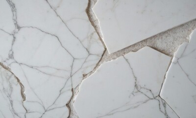 Obraz premium White marble made of fragments and with cracks