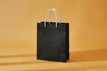 Minimalist white tote bag on bright orange background with bold contrast and subtle ground shadows emphasizing clean and modern design