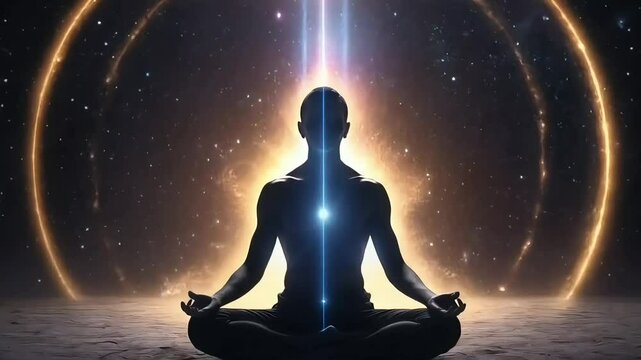 Spiritual Awakening: Divine Light Meditation with Sacred Geometric Portal
