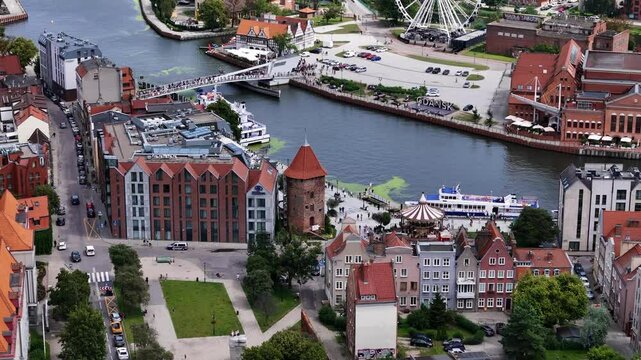 Exploring Gdansk, Poland, Aerial View of Old Town and Attractions