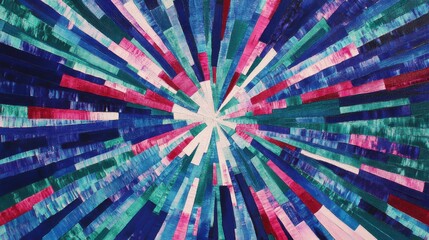 Fototapeta premium Jewel burst with emerald, sapphire, ruby hues and radial patterns