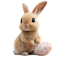 Fototapeta premium Cute Easter bunny png. transparent background isolated