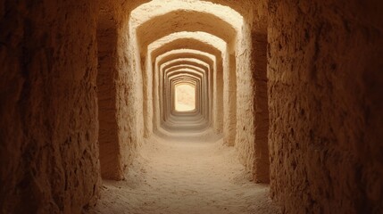 Obraz premium Exploring ancient tunnels historical site desert environment photography