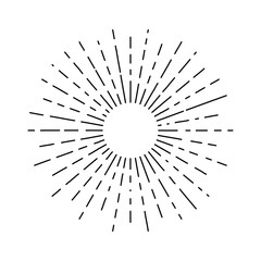Obraz premium Vintage sunburst radial lines on white background