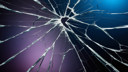 the texture of the cracked glass surface