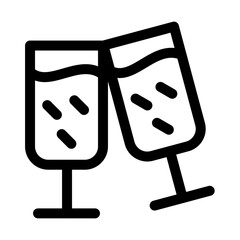 New year icon symbol- champagne icon