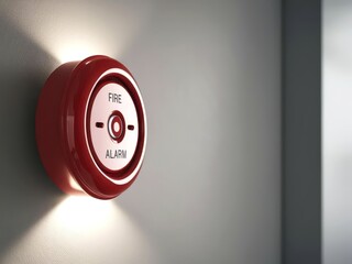 Fire alarm sensor monitoring system home safety device modern interior close-up view technology