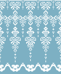 Abstract art for background, print, fabric, handmade, embroidery, Pixel pattern, seamless Geometric ethnic oriental, carpet, wallpaper, clothing, wrapping, Batik, fabric, and illustration embroidery.