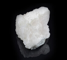 Macro mineral stone rhinestone, rock crystal on a black background close up