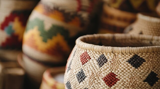 A detailed Swazi reed basket highlights expert craftsmanship with vibrant materials