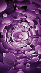 Fototapeta premium astel Geometric Shapes and Circles Wallpaper with Lavender and Purple Accents - Modern Design