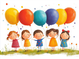 child with balloons