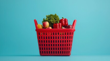 Grocery shopping fresh produce basket kitchen still life bright colors