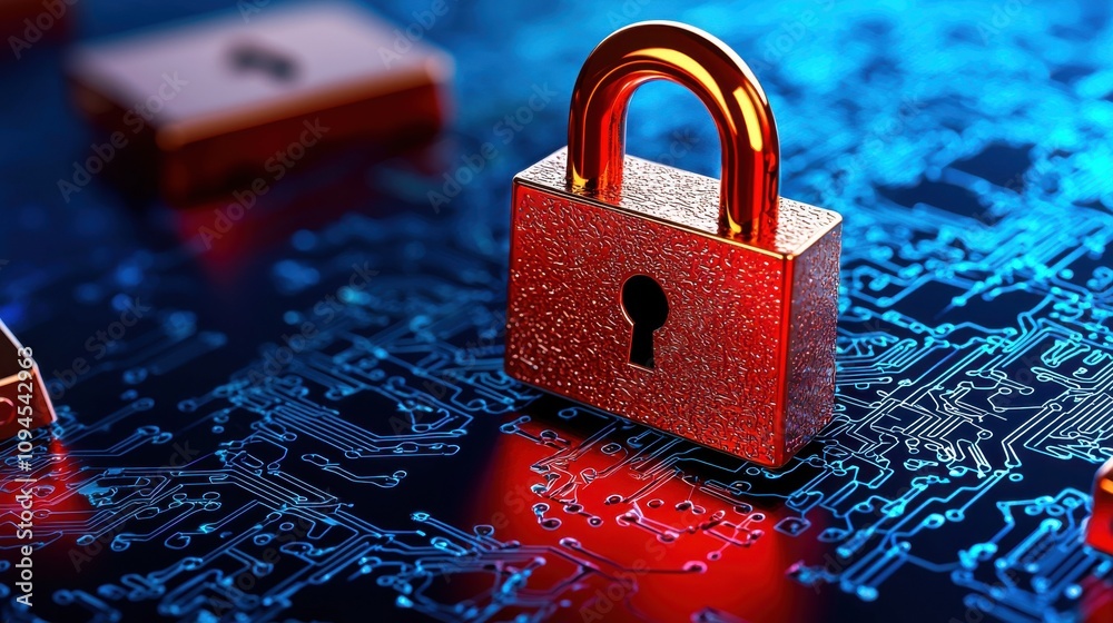 Poster secure digital lock on printed circuit board for protecting data and network access