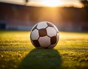 Obraz premium Soccer ball is on the grass