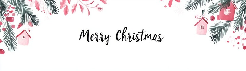 The set includes Christmas cards with a Christmas tree, wreath, and other elements. The illustrations are modern.