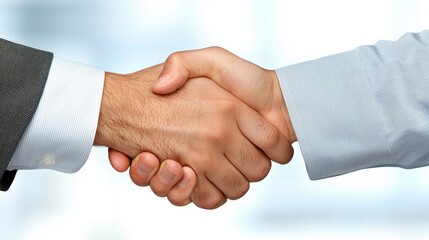 Businessmen Shaking Hands in Gesture of Successful Contract or Agreement