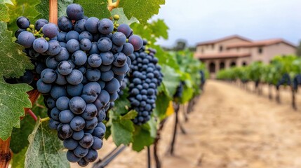 Obraz premium Harvesting grapes vineyard nature photography rural landscape close-up
