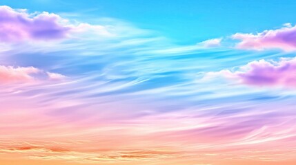 Obraz premium Captivating Sunset Sky with Mesmerizing Clouds and Vibrant Colors over Serene Landscape