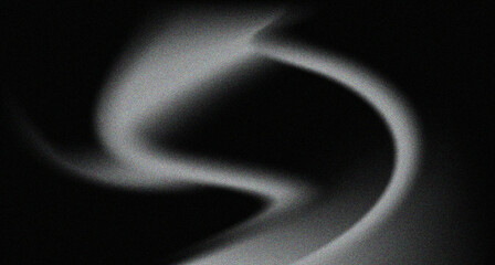 Glowing monochrome Abstract Gradient Shape on Textured Black Background Poster Design with Ample Space for design