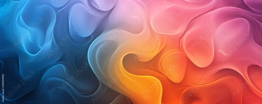Poster Colorful abstract background flowing smoothly with gradient colors