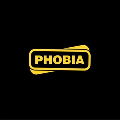 PHOBIA stamp text icon  isolated on black background.