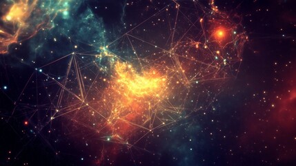 Obraz premium Abstract Cosmic Geometric Shapes in Space