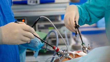 Surgeon doing endoscopic surgery