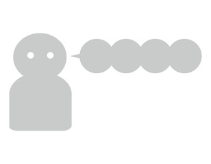 ビジネスアイコン　吹き出し　人　モノクロ　団子