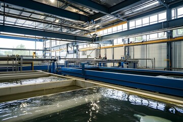 Naklejka premium Water treatment facility showcasing advanced filtration technology