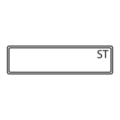 Blank street sign icon vector. Street sign illustration sign or symbol.