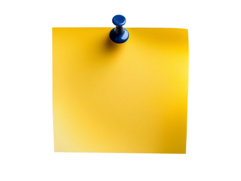 Yellow Sticky Note Pinned: Clip Art for Messages and Reminders