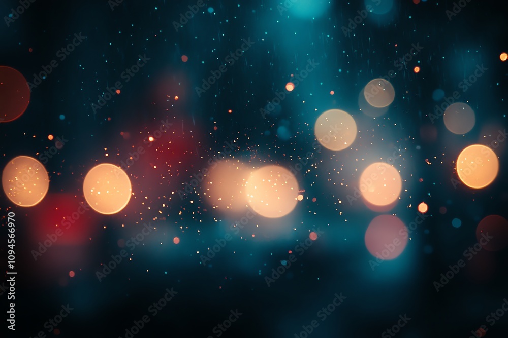 Poster a dreamy bokeh background with colorful lights and a soft, atmospheric feel.