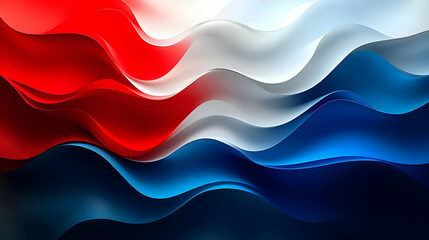 Abstract Background - Red, White, and Blue Wavy Design