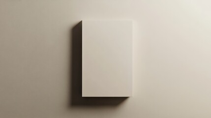 Minimalist empty vertical rectangle mockup for price list or menu showcasing soft shadows on a light grey background, ideal for text placement.