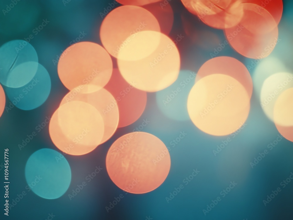 Poster A blurred background of colorful bokeh lights creating a dreamy atmosphere.