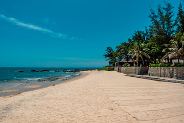 Panoramic view of tropical beaches in the resort town of Mui Ne, Vietnam