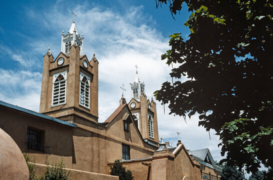 Catholic church at Alburquerque. New Mexico USA. Slide reproduction from 1984.