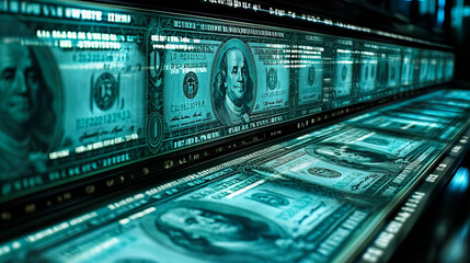 close up view of printed banknotes showcasing intricate details and vibrant colors, emphasizing value of currency in modern financial context