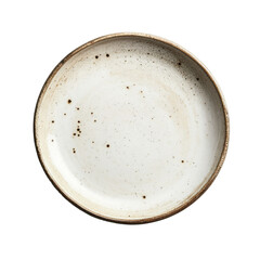 Ceramic Tan Plate Isolated on a Transparent Background