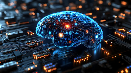 Digital Brain Circuitry - 3D Illustration