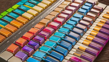 Vibrant and Abstract Colorful Piano Keyboard Wallpaper Background with Artistic Flair and Striking Hues Perfect for Creative Expression and Music Enthusiasts &acirc;&euro;&ldquo; A Stunning Visual Experience