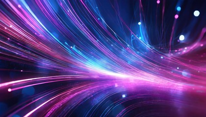 Vibrant Abstract Futuristic Background Featuring Pink and Blue Neon Wave Lines in High-Speed Motion with Dynamic Glowing Effects Perfect for Modern Tech and Digital Creative Design Projects