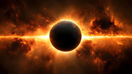 Obraz premium Fiery Celestial Orb Illustration