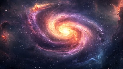 A vibrant spiral galaxy showcasing cosmic colors and celestial beauty.