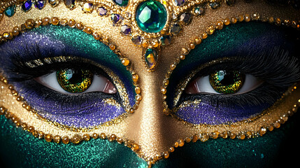 Golden Glitter Eye Makeup Illustration