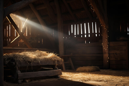 Light shining through a manger