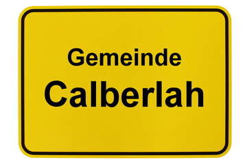 Illustration eines Ortsschildes der Gemeinde Calberlah in Niedersachsen